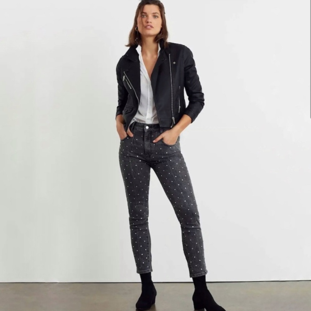 Pilcro Ultra High-Rise Rhinestone Studded Jeans